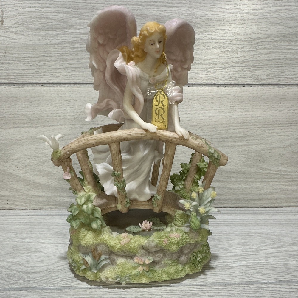 Roman Inc Seraphim Classic Garden Song 10.5x7x4.5" Angel Bridge Music Box 96796